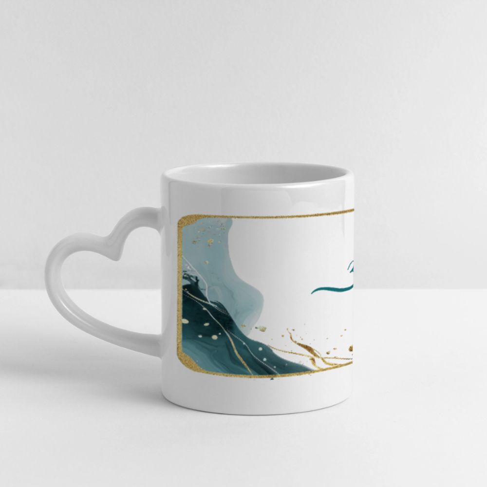 Die ZEILENFLUSS-Herz-Tasse: Weil wir Bücher lieben - white