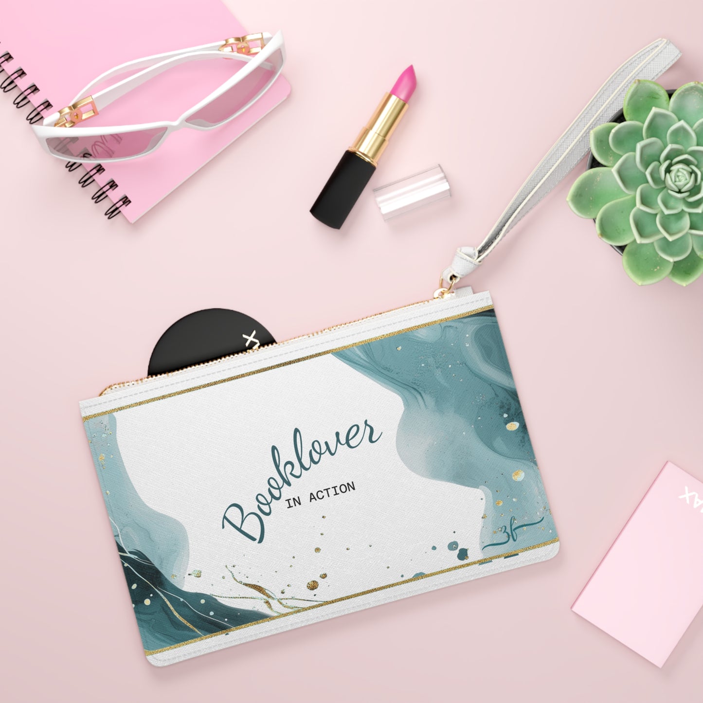 Booklover Clutch ZEILENFLUSS – cooles Accessoire für alle, die Bücher lieben, perfekt als Geschenk, für den Buchclub und für jeden Tag